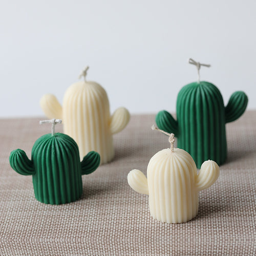 Silicone cactus candle mould for DIY scented candles, plaster and soap