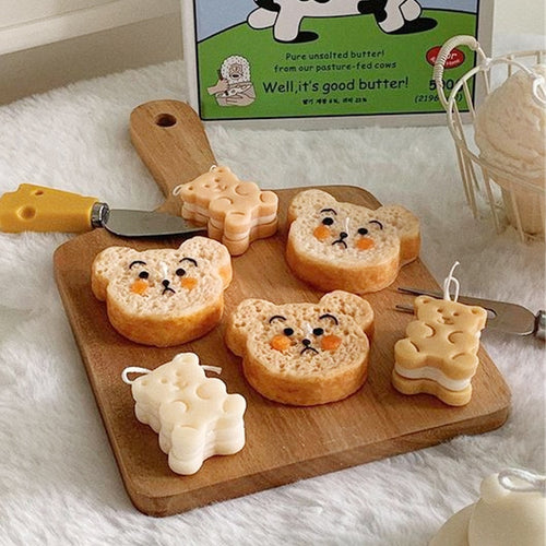 Silicone bear toast candle mould for novelty candles and baking